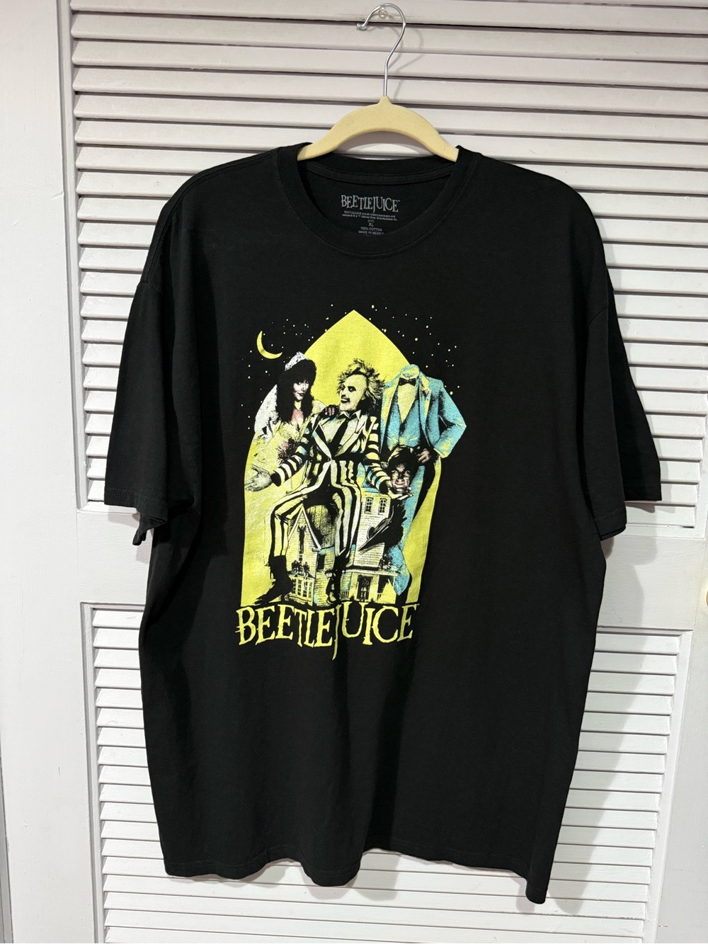 Beetlejuice Graphic Crewneck T-Shirt - Black Size:XL